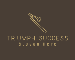 Golden Trumpet Monoline  logo design