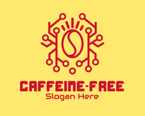 Circuit Board Coffee Bean logo design