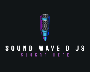 Microphone DJ Podcast logo design