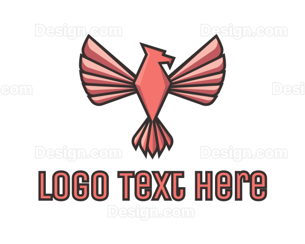 Pink Eagle Bird Logo