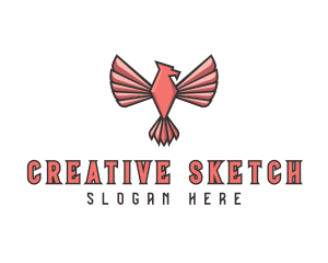 Pink Eagle Bird logo design