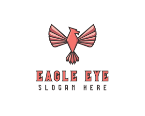 Pink Eagle Bird logo design