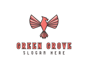 Pink Eagle Bird logo design