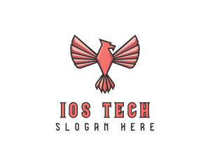 Pink Eagle Bird logo design