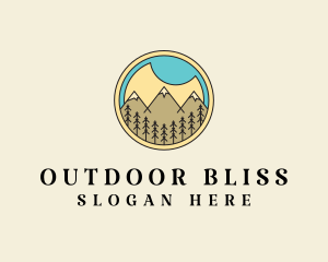 Outdoor Nature Mountain Range logo design