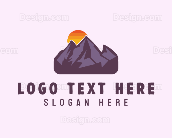 Mountain Range Sunset Logo