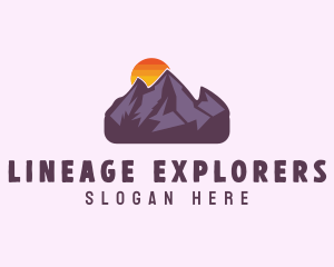 Mountain Range Sunset logo design