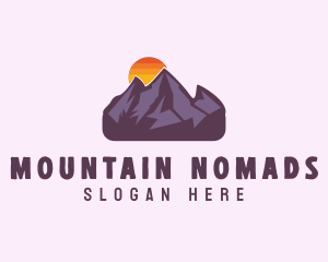 Mountain Range Sunset logo design