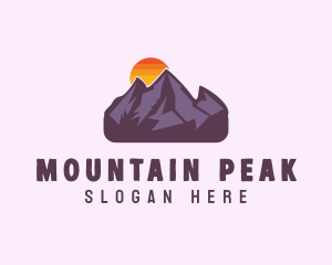 Mountain Range Sunset logo design