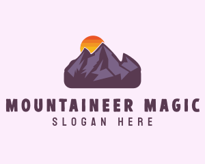 Mountain Range Sunset logo design