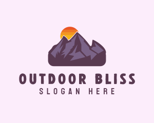 Mountain Range Sunset logo design