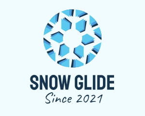 Blue Winter Snowflake  logo design