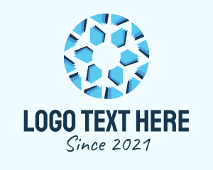 Igloo - Blue Winter Snowflake logo design