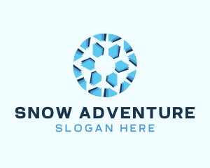 Blue Winter Snowflake  logo