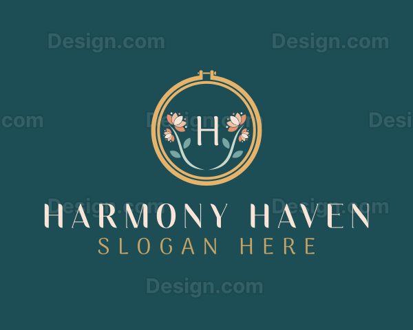 Floral Embroidery Craft Logo