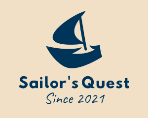 Blue Sail Boat  logo design