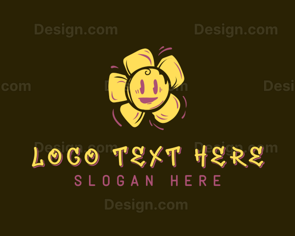 Flower Graffiti Art Logo