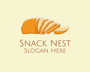 Wheat Bread Slice logo design