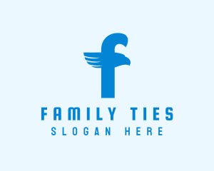 Blue Eagle Letter F logo design