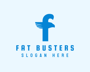 Blue Eagle Letter F logo design