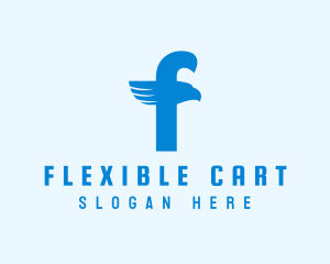 Blue Eagle Letter F logo design