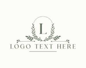 Botanical Leaf Wreath Logo