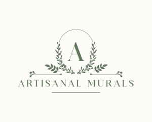 Botanical Leaf Wreath logo design