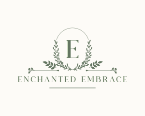 Botanical Leaf Wreath logo design