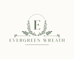 Botanical Leaf Wreath logo design