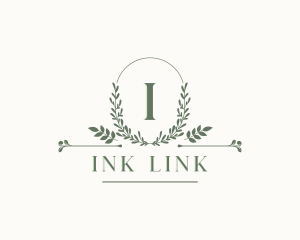 Botanical Leaf Wreath logo design