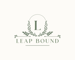 Botanical Leaf Wreath logo design