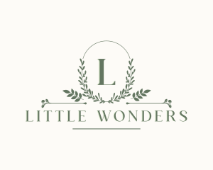 Botanical Leaf Wreath logo design