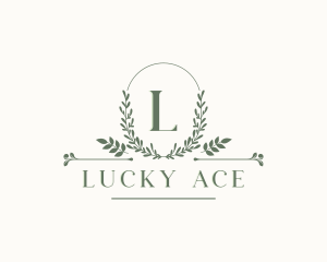 Botanical Leaf Wreath logo design