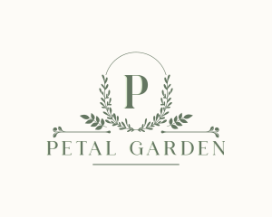 Botanical Leaf Wreath logo design