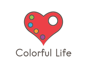 Heart Color Palette logo design