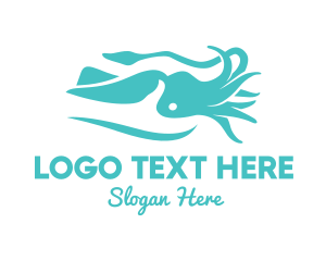 Teal Ocean Squid Logo