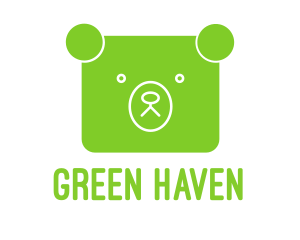 Green Bear Square logo design