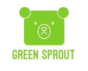 Green Bear Square logo design