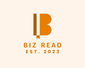 Bookmark Library Letter B logo design