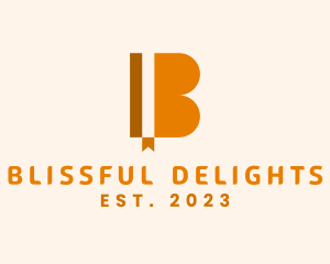 Bookmark Library Letter B logo design