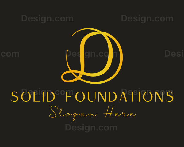 Golden Classy Letter D Logo