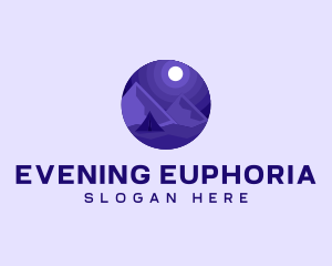 Evening Mountain Campsite logo design