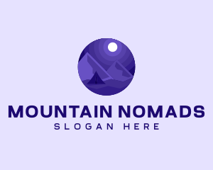 Evening Mountain Campsite logo design