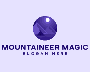 Evening Mountain Campsite logo design