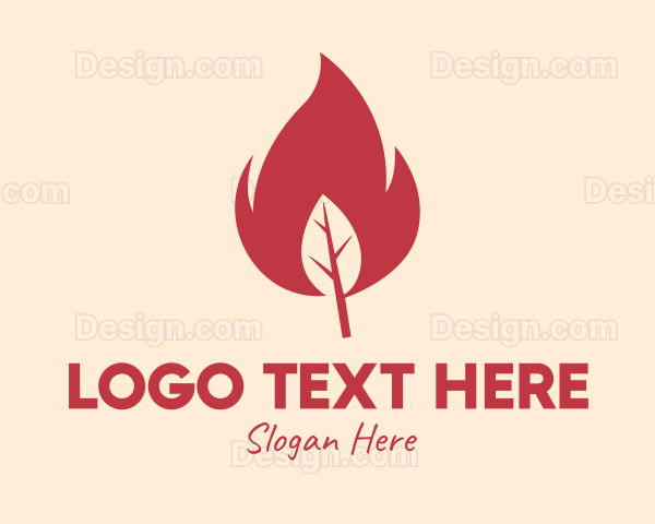 Red Fire Leaf Logo