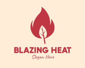 Red Fire Leaf logo design