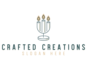 Candle Decor Candelabra logo design