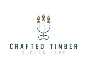 Candle Decor Candelabra logo design