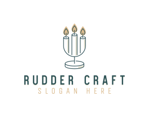 Candle Decor Candelabra logo design