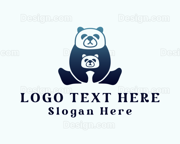Gradient Panda Animal Logo
